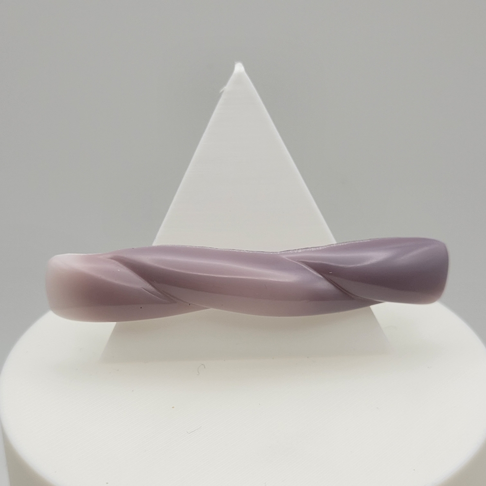 Vintage Czechoslovakian Twisted Glass Bar Brooch Pin Shiny Ombre Lilac